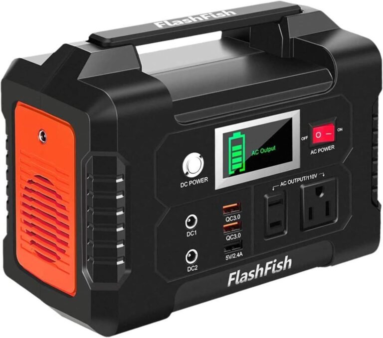 Portable Power Station 200W, FF Flashfish 40800mAh Backup Power Battery Pack With 110V AC Outlets/2 DC Ports/3 USB Ports, Solar Generator Power Supply For Home Backup, Power Outages, and Camping