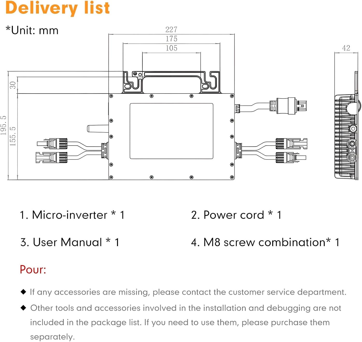 Solar Grid Tie Micro Inverter 1200W, Smart MPPT with App Real-Time Monitoring, 96% High Efficiency Pure Sine Wave 120V AC Output for Family Residence & Small Business - Image 2