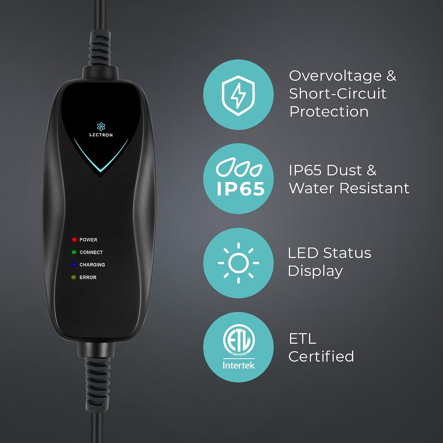 Lectron Level 1 Tesla Charger - 120V, 15 Amp, NEMA 5-15 Plug, 16 ft Extension Cord - Portable Electric Car Charger for Tesla - Compatible with All Tesla Models X/Y/3/S/Cybertruck - Image 6