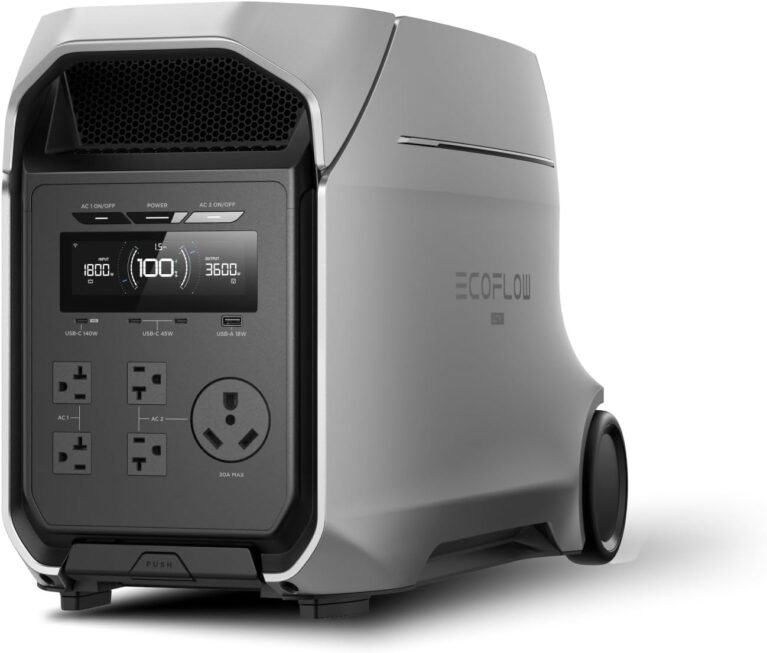 EF ECOFLOW DELTA 3 Ultra Plus 3072Wh Portable Power Station, 3600W Output | (7200W Surge), LFP Battery Power Station, Expandable to 11kWh, Solar Generator for Essential Home Use, Camping, RV