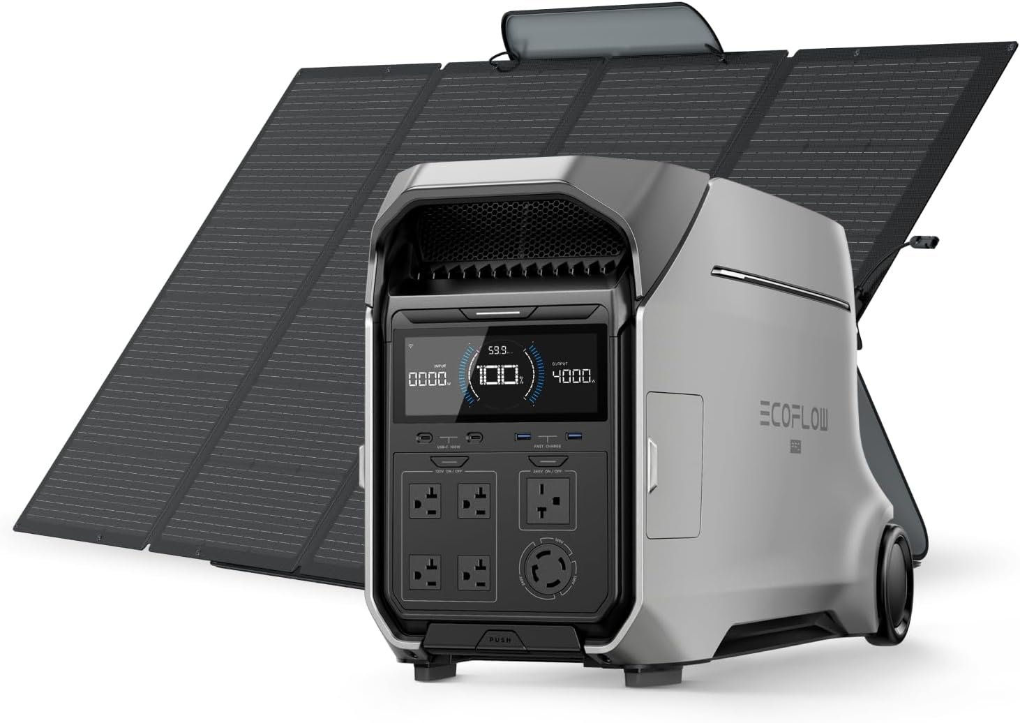 EF ECOFLOW Power Station 4096Wh DELTA Pro 3 with 400W Portable Solar Panel | 120/240V 4000W AC Output Power Station, Solar Generator for Home Use, Camping Accessories, Emergencies, Power Outages, RVs - Image 4