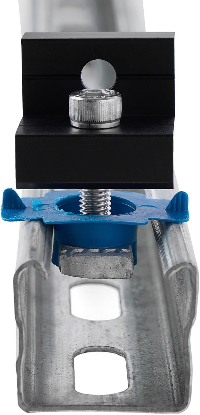 10-Pack Solar End Clamps for 1-5/8" Strut Channel | Universal Fits 30-35mm Frames,Heavy-Duty Aluminum Solar Mounting Kit for Roof/Ground Mounts with Hardware,Solar Installation - Image 6