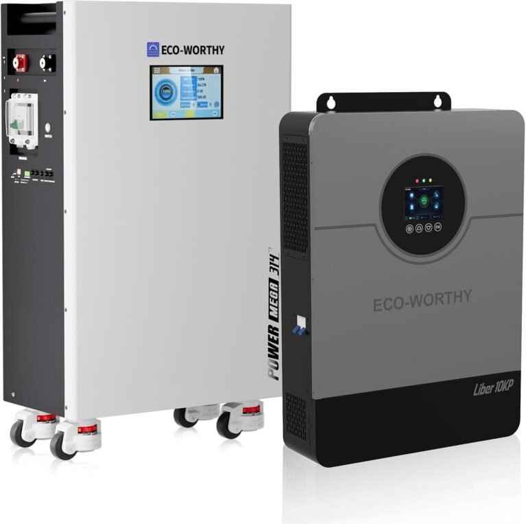 ECO-WORTHY Powermega 48V 314Ah LiFePO4 Energy Storage System with Liber 10KP 10kW Hybrid Inverter, Active Balancing BMS, Battery Built-in Bluetooth&WiFi, Communication for Home Backup, Off-Grid