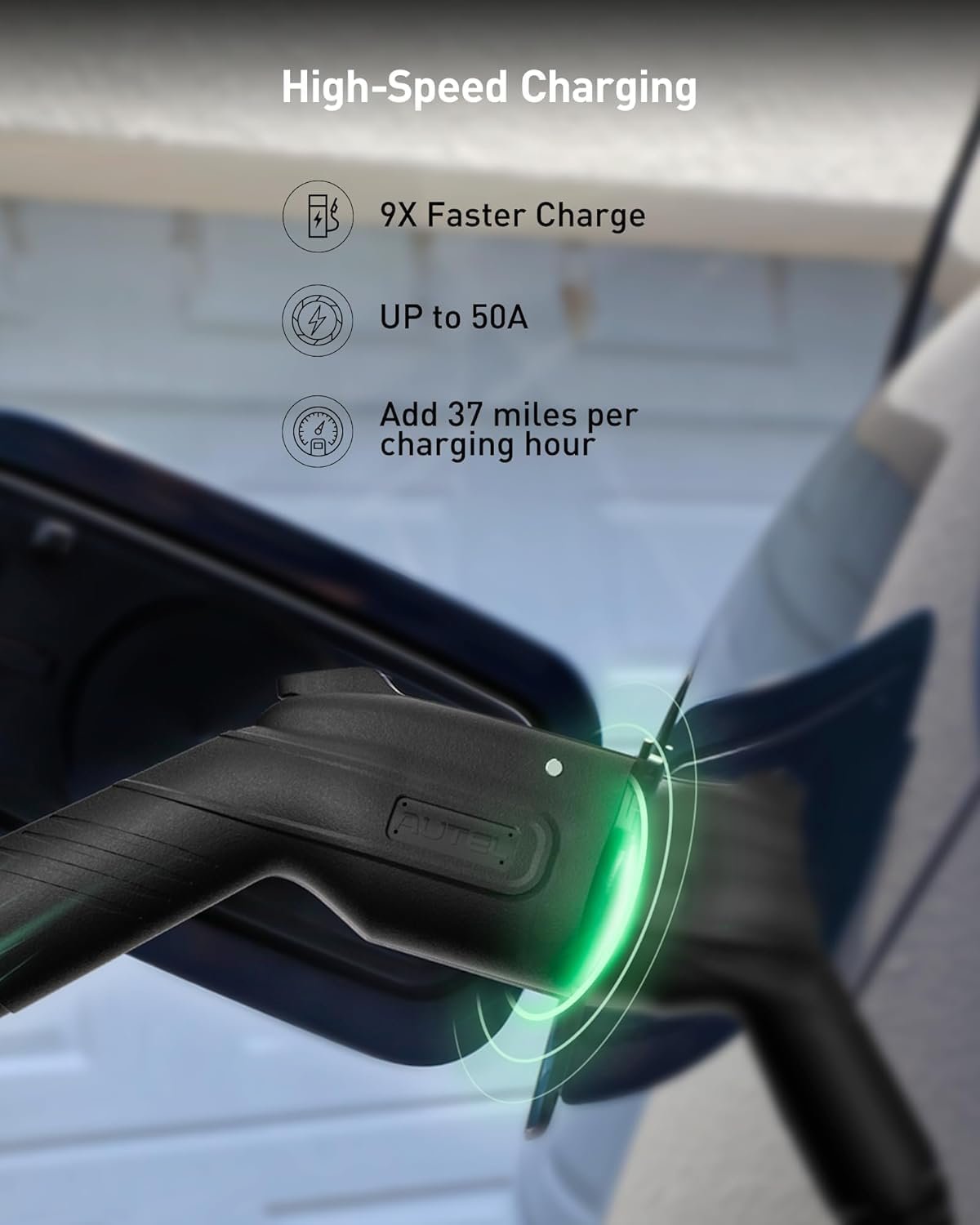 Autel Level 2 EV Charger up to 50Amp, 240V, Indoor/Outdoor Car Charging Station with J1772 Connector, Wi-Fi and Bluetooth Enabled EVSE, Hardwired,25-Foot Cable with Separate Holster, Dark Gray - Image 2