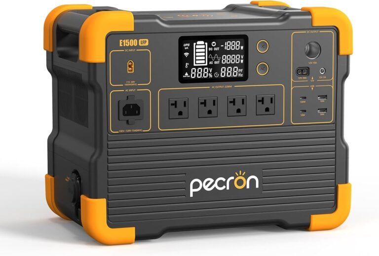 PECRON Portable Power Station, E1500LFP Solar Generator 1536Wh, 2200W AC Output LiFePO4 Battery Backup, Fast Charging Power Station for Home use, RV, and Outdoor Camping