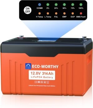 ECO-WORTHY 12V 314AH ​LiFePO4 Lit...