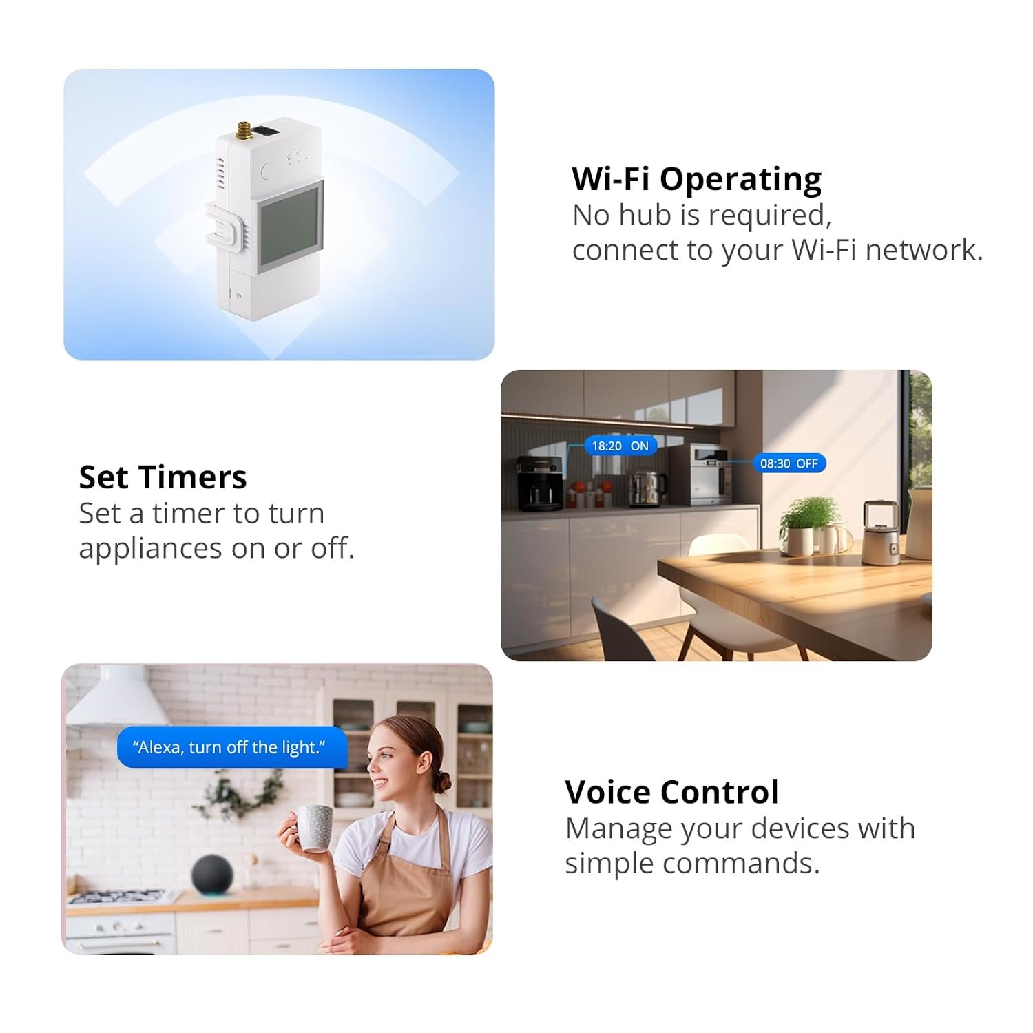 SONOFF POWCT Smart Power Meter, WiFi Connected Switch with Overload Protection, Real-Time Energy Monitoring, LCD Display, Work with Amazon Alexa/Google Home/IFTTT - Image 7
