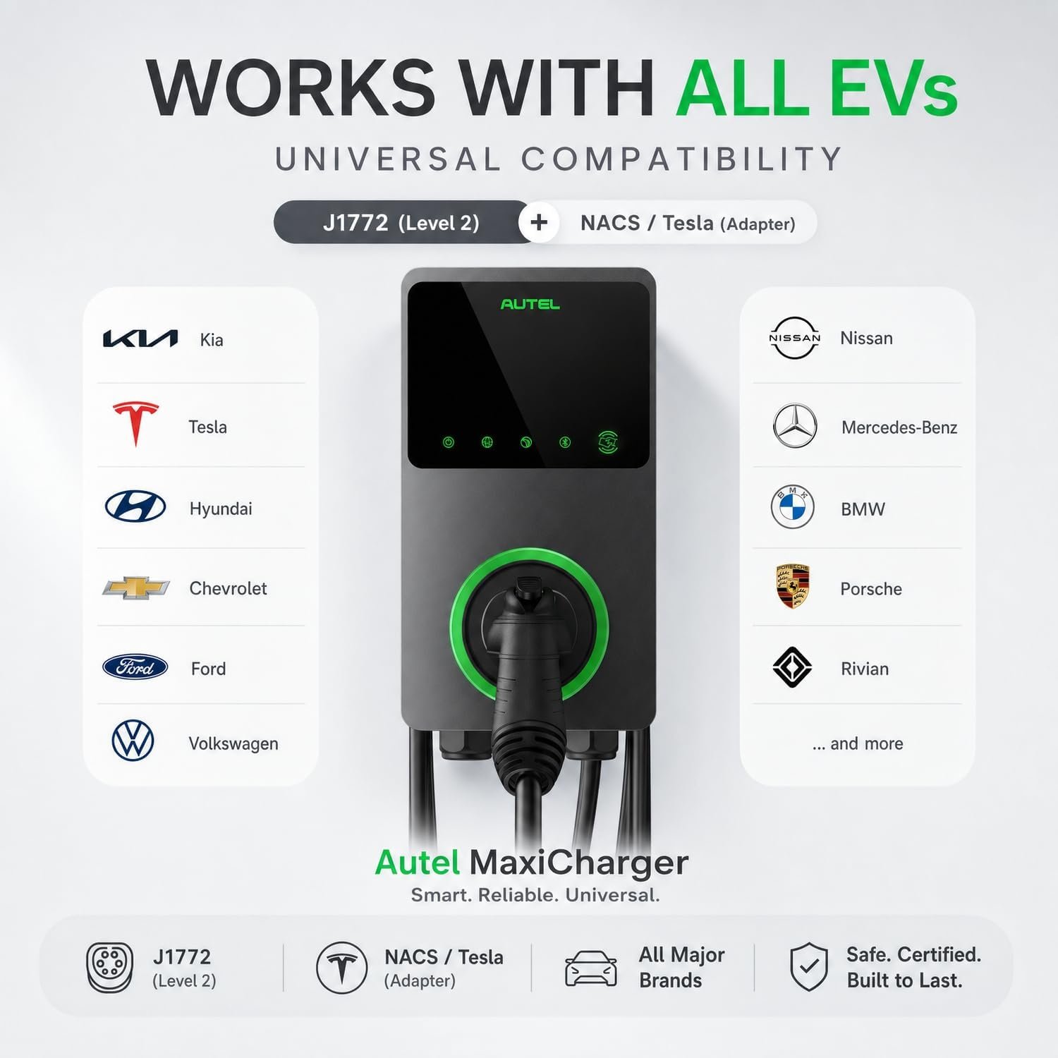 Autel 50A Level 2 EV Charger, 240V Hardwired J1772, WiFi Bluetooth, 25ft | Smart home charging with app control, WiFi and Bluetooth connectivity, 25-ft cable, and indoor or outdoor installation - Image 7