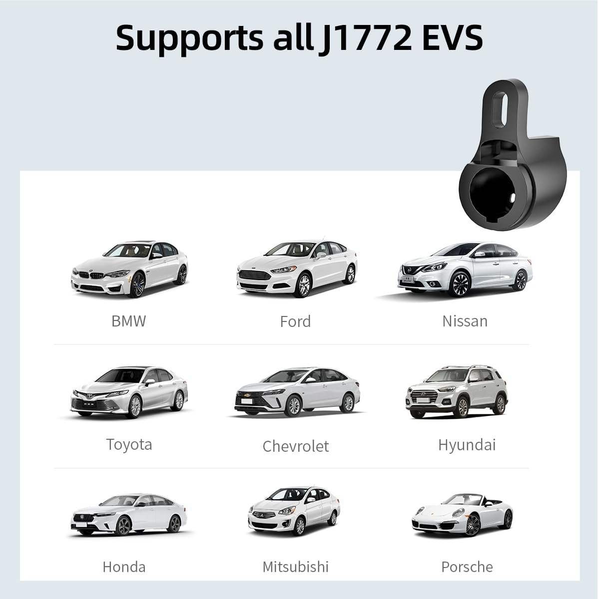 EV Charger Holder,SAE J1772 Connector Nozzle Holster Dock,45lbs Heavy-Duty Charging Cable Organizer, Electric Car Charger Cable Hanger,Wall-Mount Connector Space Saving for Outdoor & Indoor - Image 2