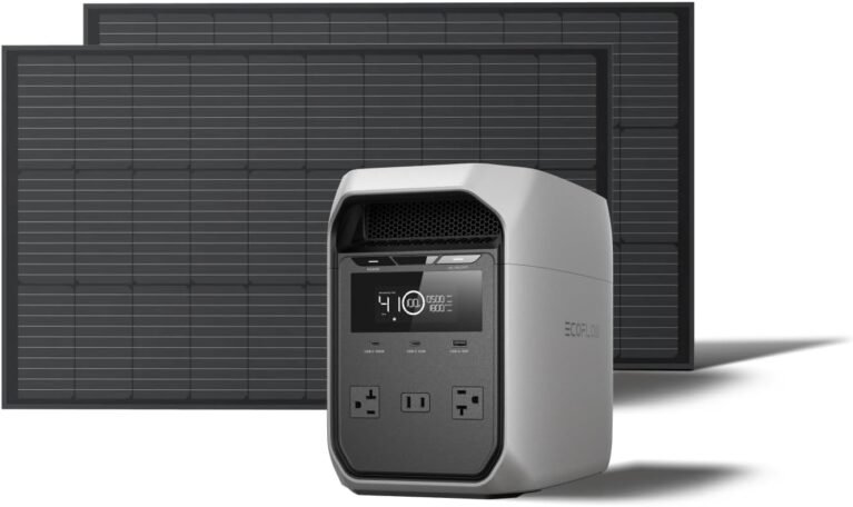 EF ECOFLOW Solar Generator DELTA 3 Classic with 2x100W Solar Panels, 1024Wh | 1800W AC (3600W Surge)/100W USB-C Output, LFP Battery Portable Power Station, 10ms UPS, 1 Hr Fast Charge for Home, Camping