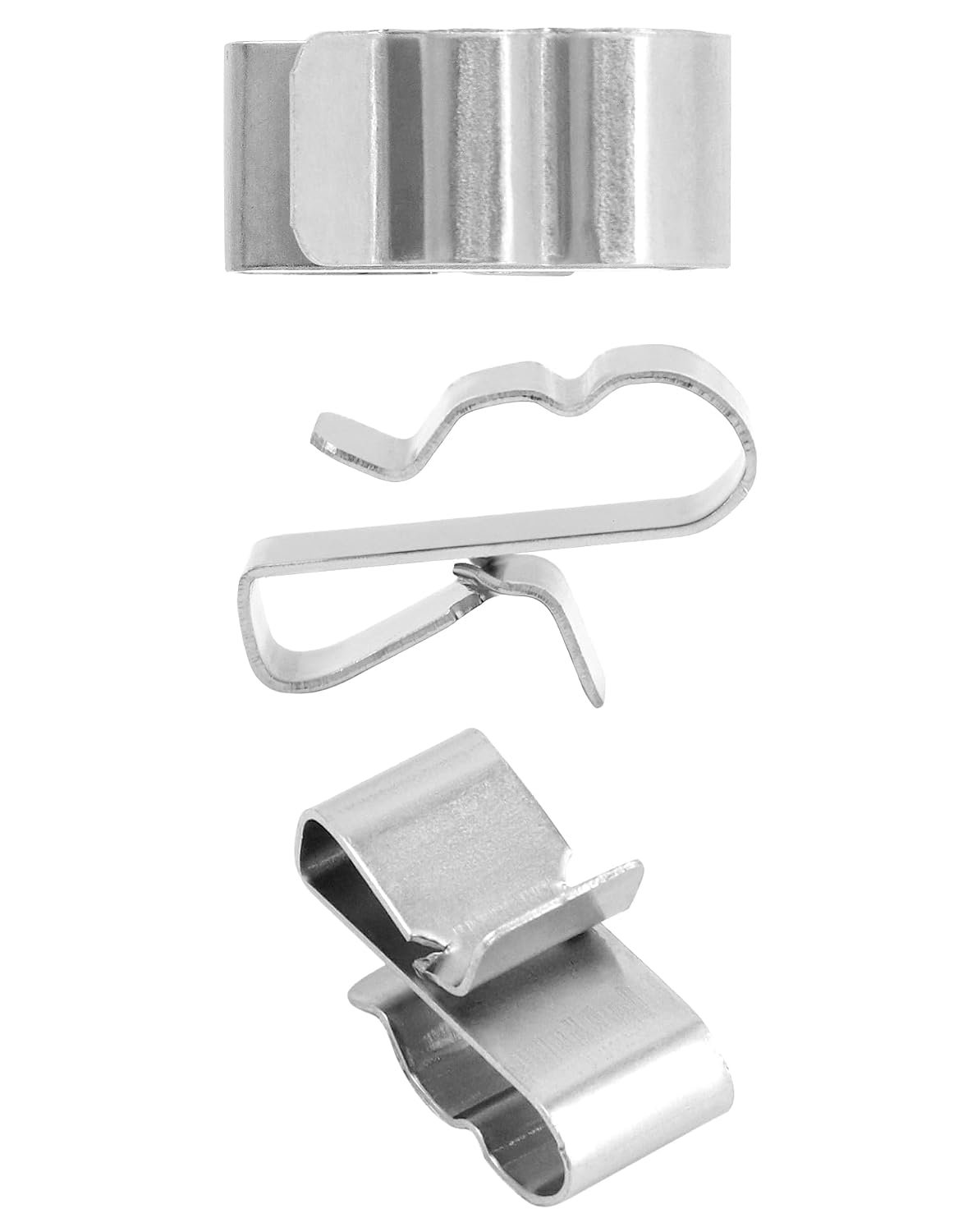 QWORK Solar Panel Clips: 100pcs Stainless Steel Double Wire Trailer Clips, 0.89 Inch for PV Wiring & Boat Cable - Image 5
