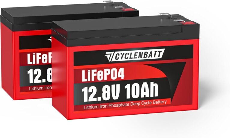CYCLENBATT 2 Pack 12V 10Ah LiFePO4 Lithium Battery, UL Certified | 5000+ Cycles, Lightweight Design with 10A BMS, IP67 Waterproof, for Fish Finder, Marine, Solar, Ride-on toy, UPS, HAM Radio