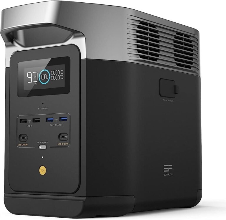EF ECOFLOW Portable Power Station Delta 2, 1024Wh, 1800W, LiFePO4 Battery | 1800W AC/100W USB-C Output, Solar Generator(Solar Panel Optional) for Home Backup Power, Camping & RVs