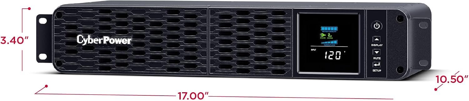 CyberPower CP1500PFCRM2U PFC Sinewave UPS Battery Backup | 1500VA/1000W, 8 Outlets, AVR, Short Depth 2U Rackmount, UL Certified - Image 4