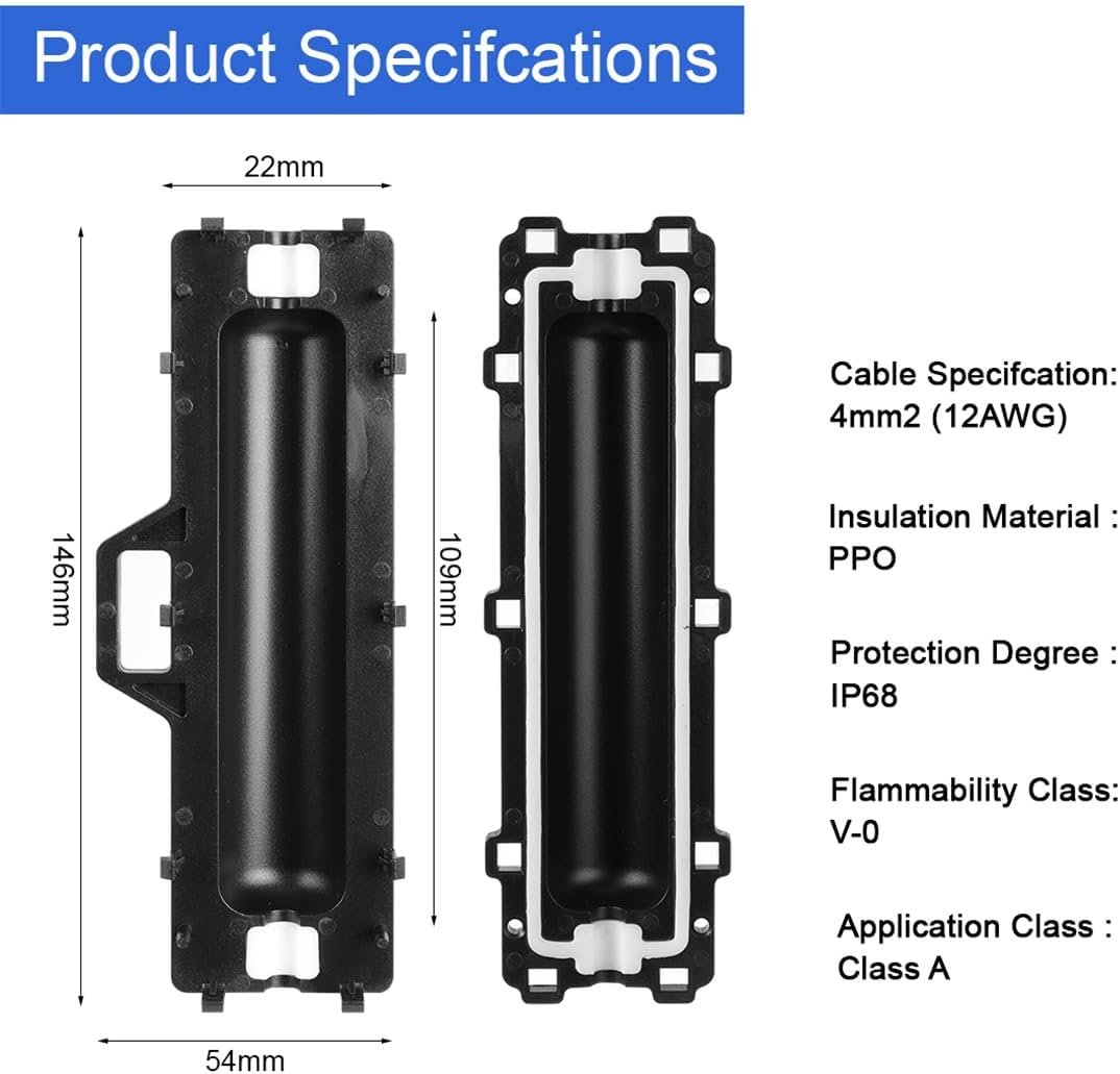 Waterproof Protection Box for Solar Panel Connectors 3PCS Marine Photovoltaic Connector Enclosure Case Weather Resistant Solar Cables Connection Protector Housing - Image 2