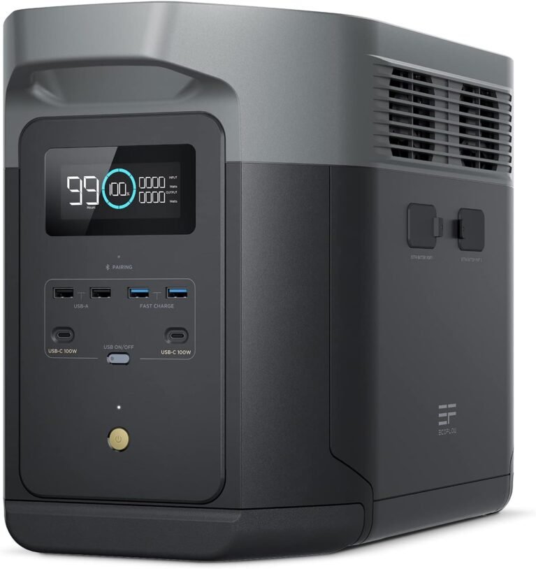 EF ECOFLOW Portable Power Station DELTA 2 Max 2048Wh, 2400W LiFePO4 Battery | 2400W LFP Solar Generator, Full Charge in 1 Hr, Solar Powered Generator for Home Backup Camping RV, Solar Panel Optional