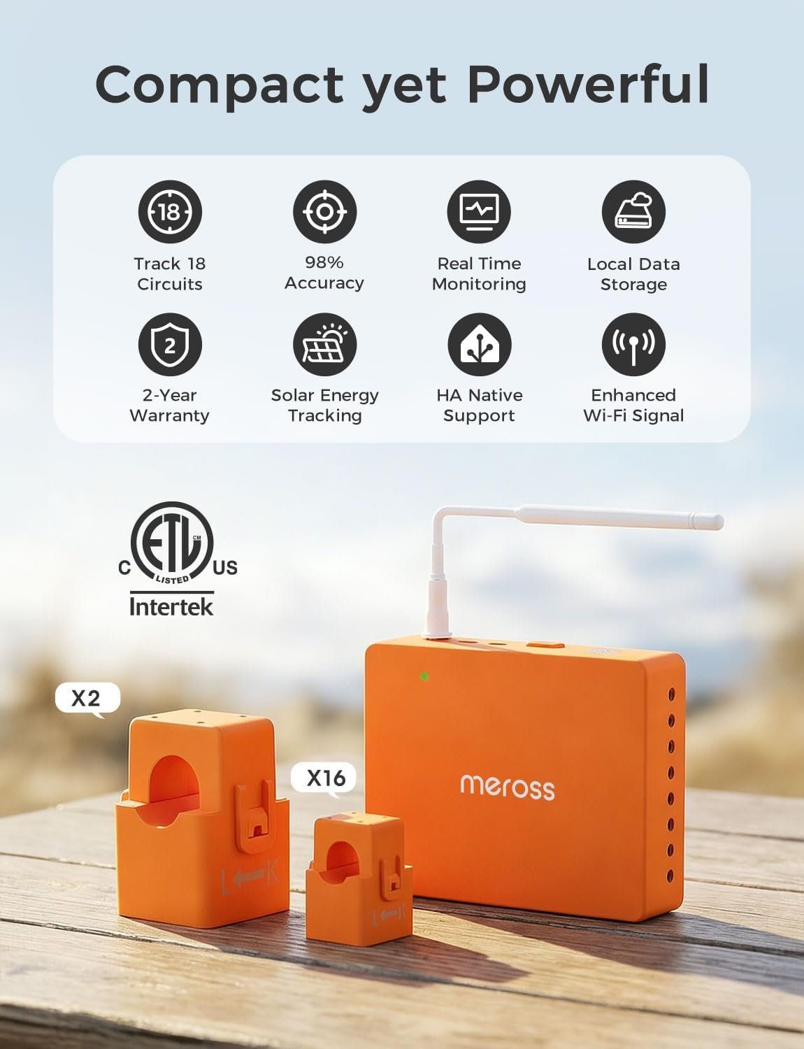 Meross Smart Home Energy Monitor with 18 Circuit Monitoring, Home Assistant Support, Real-Time Energy Usage Tracking, Solar Surplus Detection, Smart Alerts, No Subscriptions, 2-Year Warranty - Image 2