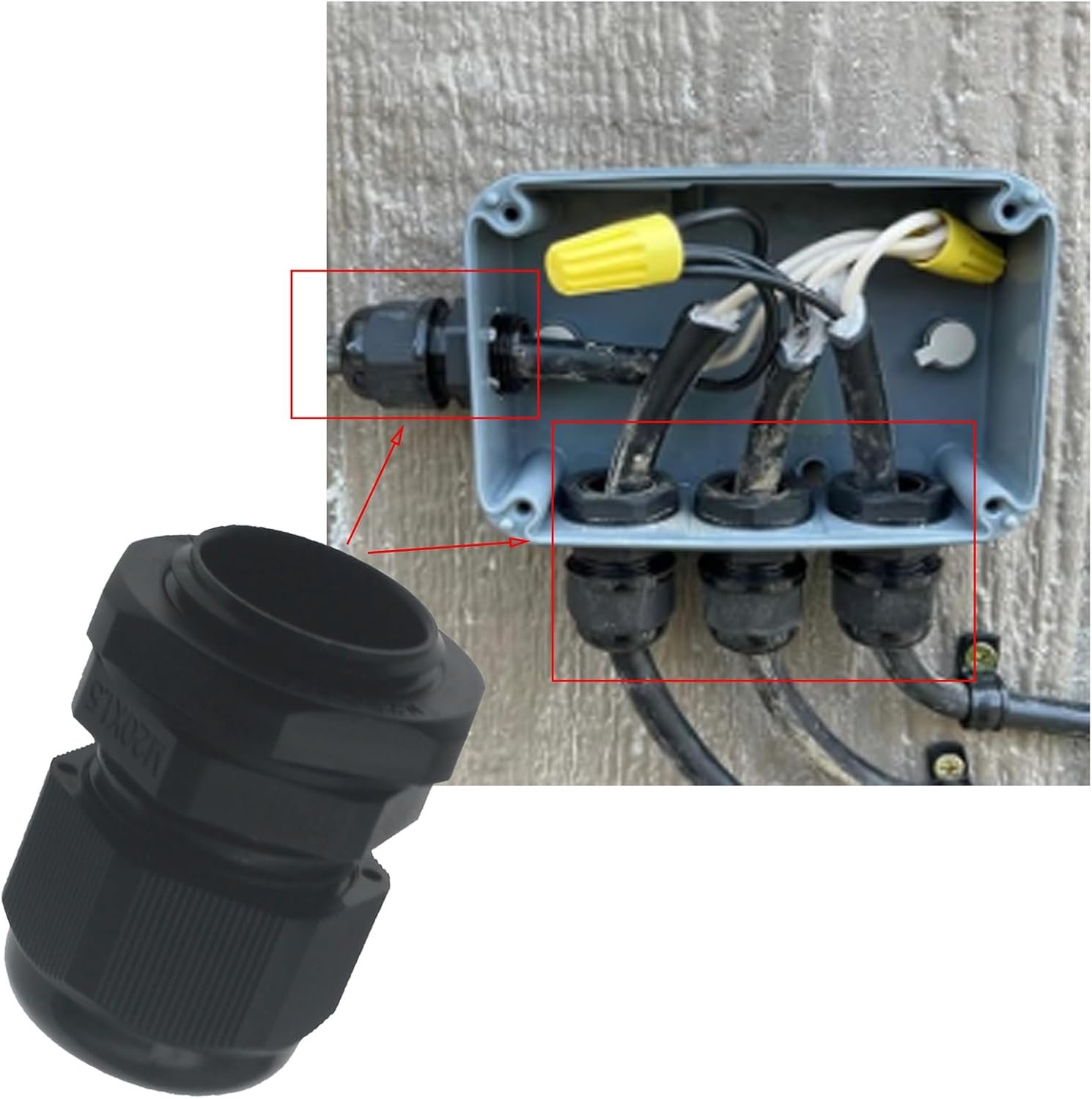 10 Pcs Black M20x1.5 Waterproof Cable Glands Joints Adjustable 6-12mm Cable Connectors Compression Cable Glands with Locknuts (IP68) - Image 5