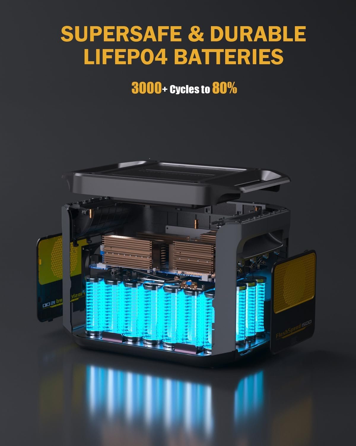 VTOMAN FlashSpeed 1500 Solar Generator, 1548Wh LiFePO4, 3000W peak ouput | Recharge 0-100% in 1H, UPS - Image 4