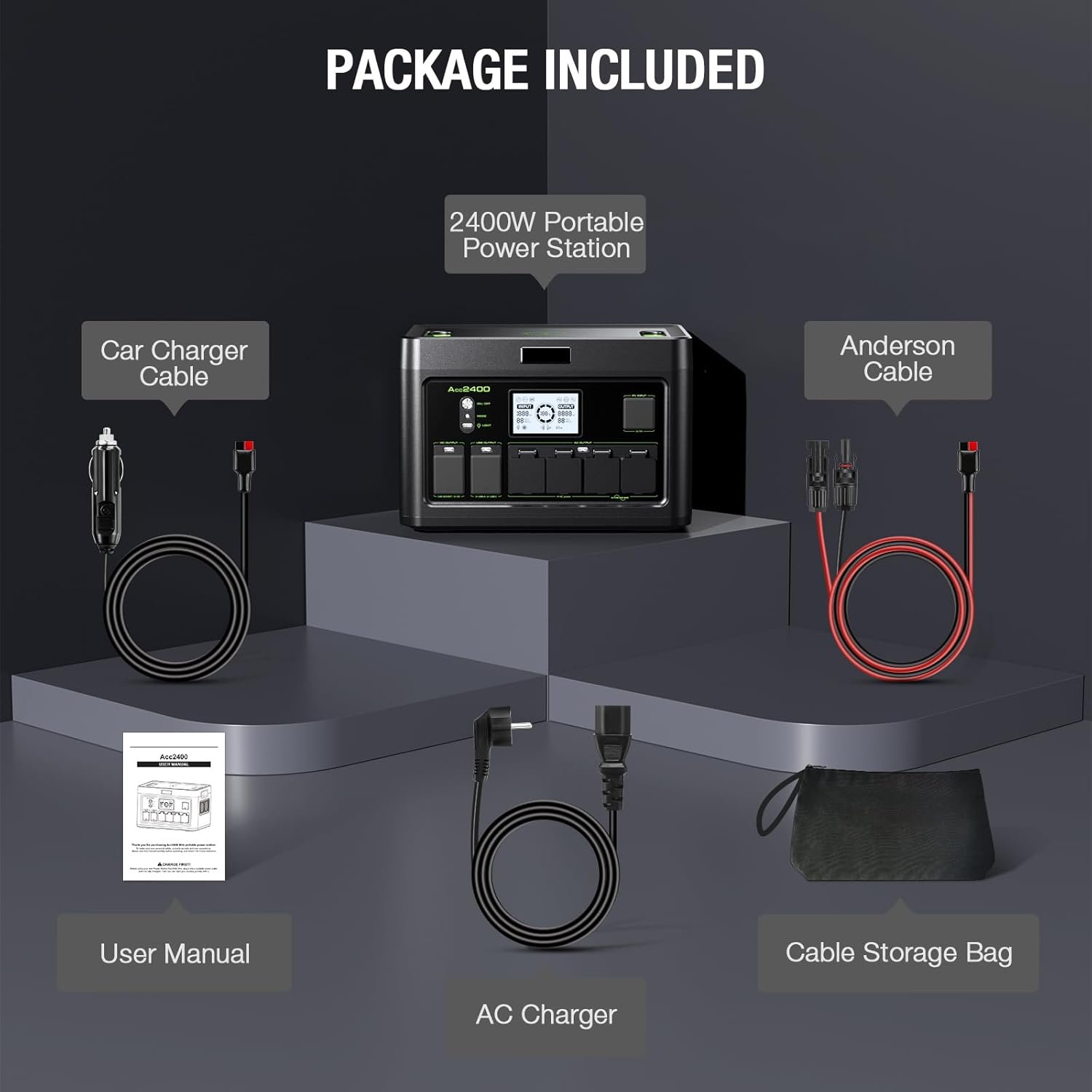 Portable Power Station 2400W, 1843.2Wh Solar Generator Home Use Outages | 4800W Peak, 12 Ports with 4 AC Outlets Pure Sine Wave, 100W USB-C PD, Ultra-Fast Charging for RV Camping, Emergency Power - Image 8