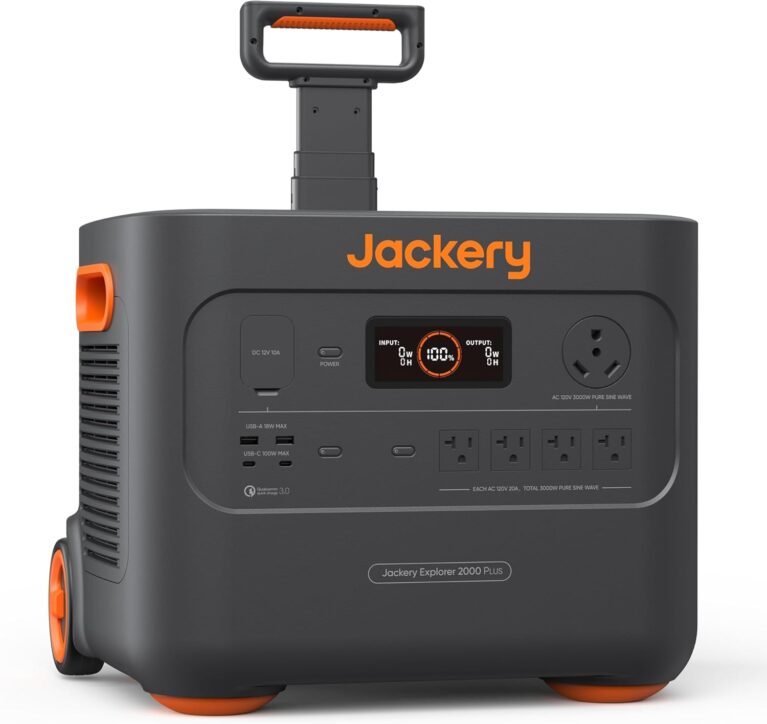Jackery Explorer 2000 Plus Portable Power Station, 2042Wh, 3000W AC Output | LiFePO4 Battery, Expandable to 24kWh, UPS Home Backup, Solar Generator for Emergency, Camping, RV (Solar Panel Optional)