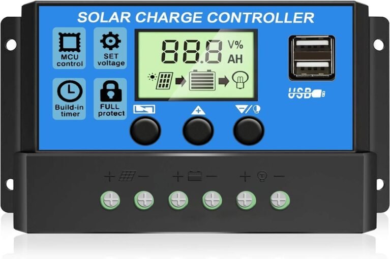 [Upgraded] 30A PWM Solar Charge Controller with Auto Parameter LCD Display | 12V/ 24V Solar Panel Regulator with Dual USB Port Adjustable Timer Setting