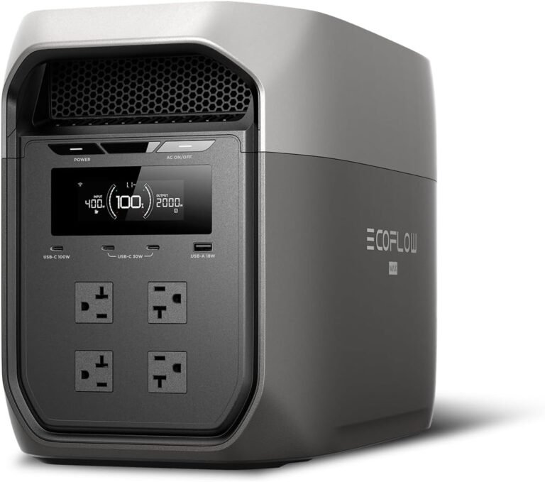 EF ECOFLOW DELTA 3 Max Portable Power Station, 2048Wh LFP Battery, 2400W | 3400W X-Boost Output, Ultra-Fast 0-80% Charging in 1.13 Hr, Home Backup & RV Camping, Solar Generator (Solar Panel Optional)