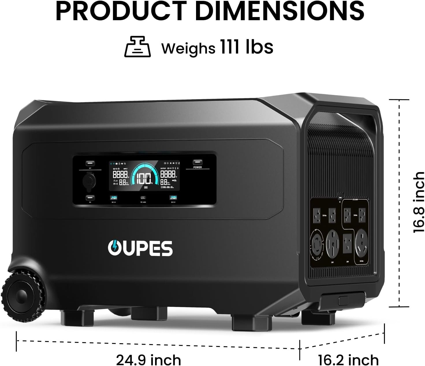 OUPES Guardian 6000 V2 Portable Power Station 4608Wh, 6000W Solar Generator | 120V/240V Output, Expands to 41kWh, Native RV Plugs, LiFePO4 Battery, Transfer Switch Ready, APP Control, UPS, OTA Ready - Image 9