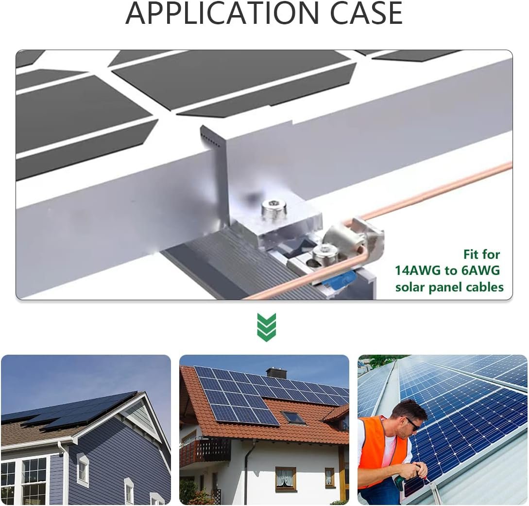Solar Panel Grounding Lug, Bolt-On Cable Clamp with Nuts for Off-Grid Solar | For RV, boat, roof, wall and off-grid solar systems; durable grounding solution for photovoltaic installations - Image 6