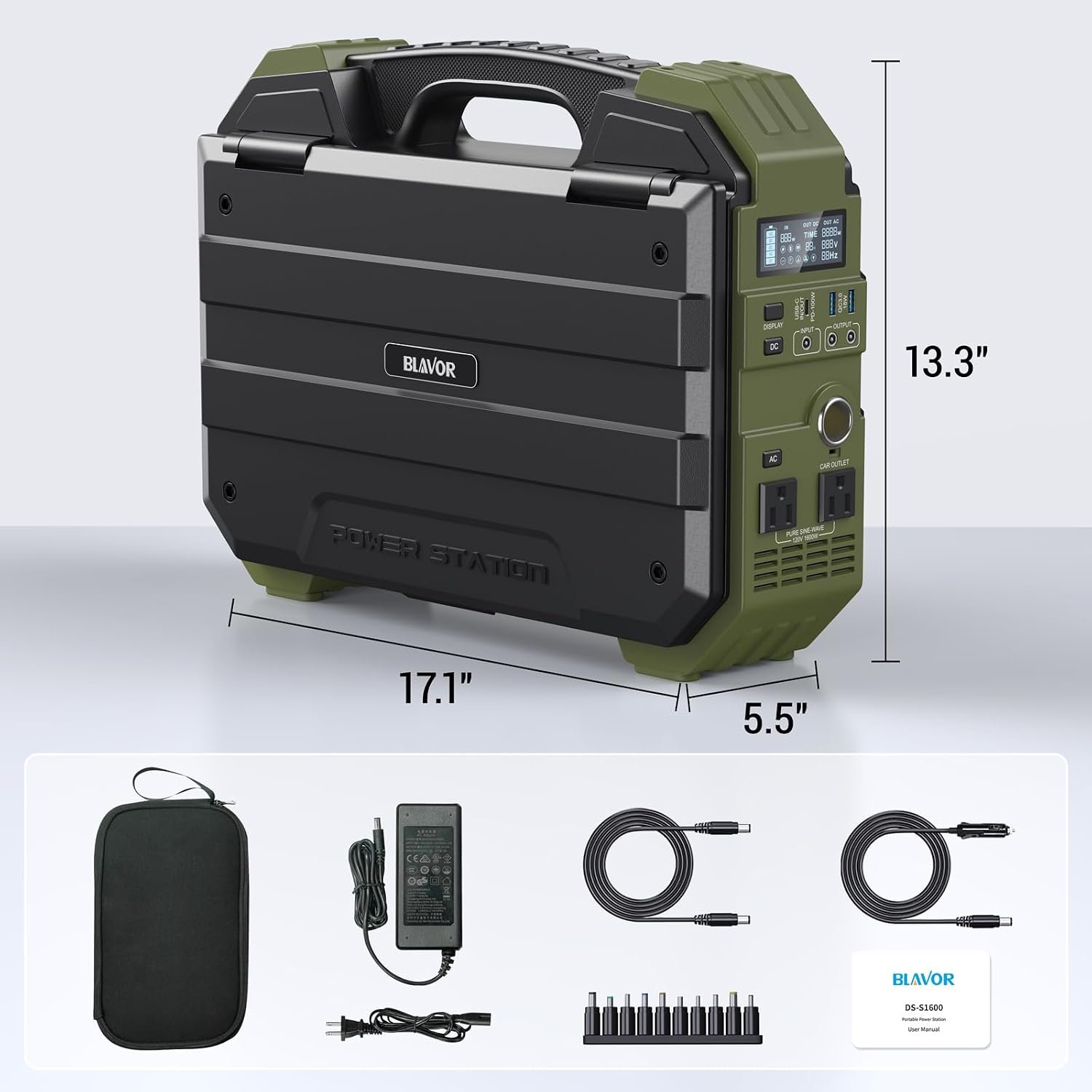 BLAVOR Portable Power Station 1600W (Peak 3200W), Built-in Solar Panel, 1024Wh LiFePO4 Battery, 100W USB-C Fast Charge, Solar Generator for Home Backup, Camping, Power Outages & RV - Image 8