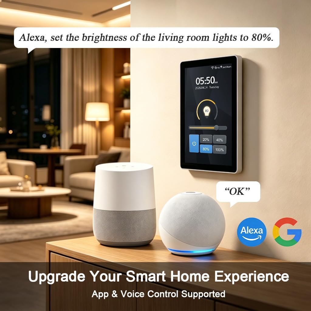 LANBON L10 Smart Dimmer Switch with 4.5" LCD Touch Screen, 1-Gang, WiFi Light Dimmer, Custom Scene Presets, Energy Monitoring, Alexa & Google Home, Neutral Wire Required - Image 7
