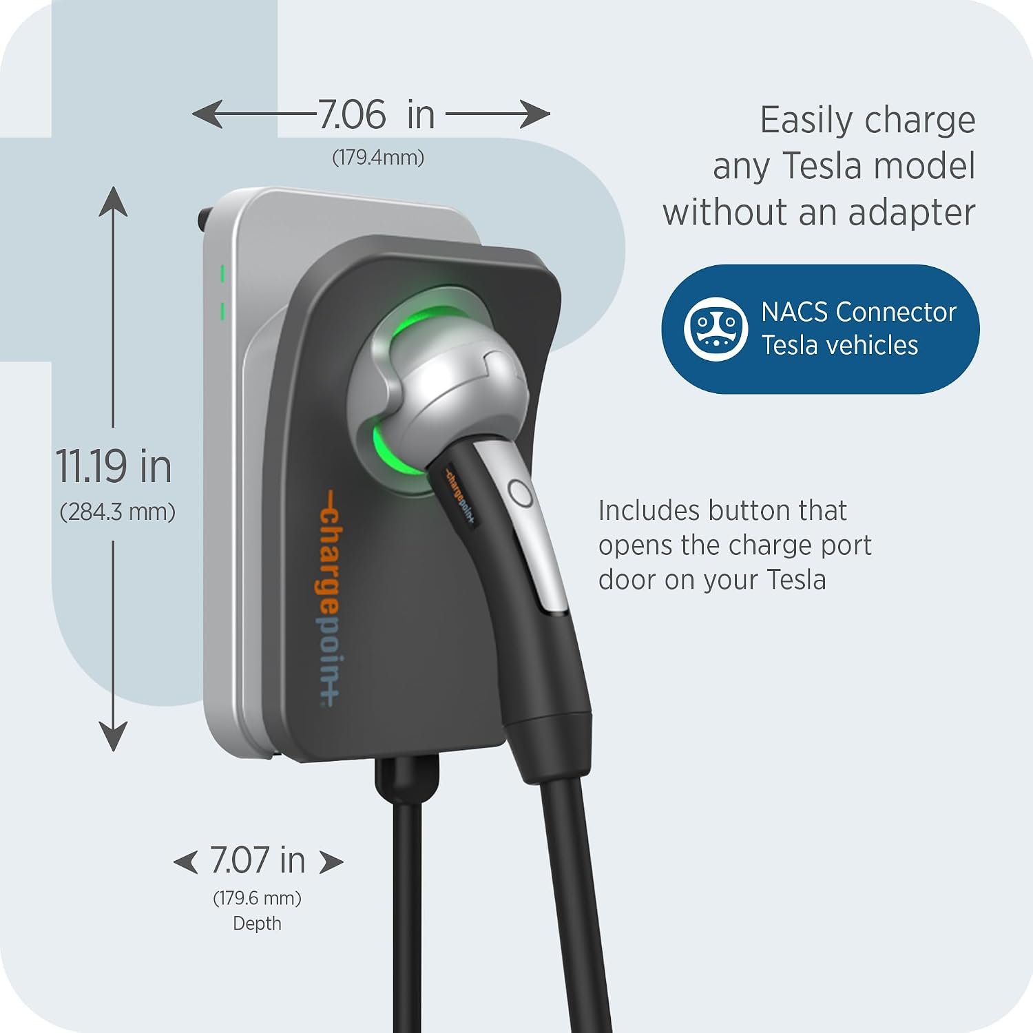 ChargePoint HomeFlex Level 2 EV Charger, Hardwired NACS Charging Station – Tesla Compatible, Fast Charge Solution for Electric Vehicles | Tesla Compatible, Fast Charge Solution for Electric Vehicles - Image 3