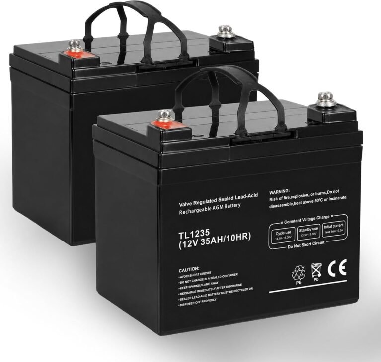 12V 35ah Deep Cycle AGM Battery Rechargeable SLA Maintenance-Free Batteries for Camping RV Off-Grid System, Pack of 2