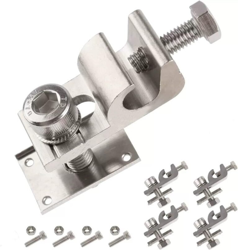 4Sets Solar Panel Photovoltaic Bolt-On Coupling Earthing Ground Lug Cable Clamp Ground Clamp with Lay in Lug for Bare Wire and Pipe