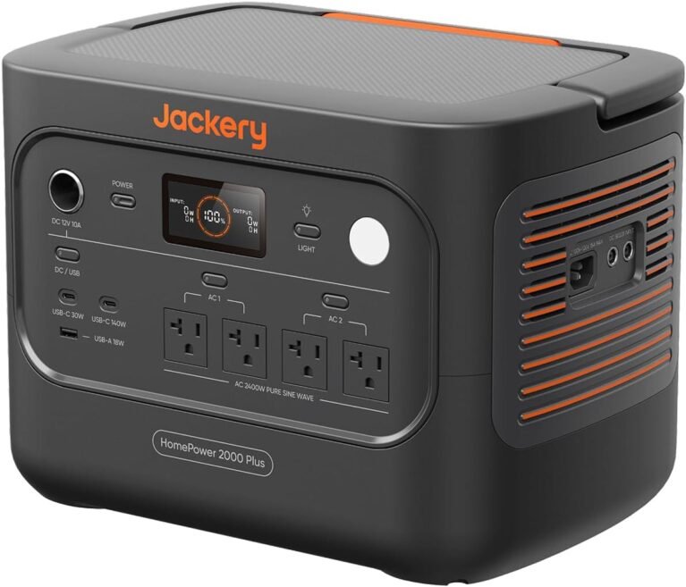 Jackery HomePower 2000 Plus v2 Power Station, 2048Wh, 2400W AC Output | LFP Battery, Expandable to 12kWh, Essential Home Backup for Outages, Emergencies & RV (Solar Panel Optional)