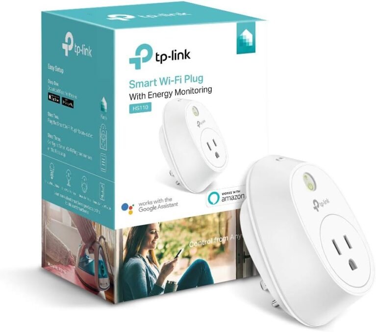Kasa Smart WiFi Plug w/Energy Monitoring by TP-Link - Reliable WiFi Connection, No Hub Required, Works with Alexa Echo & Google Assistant (HS110)