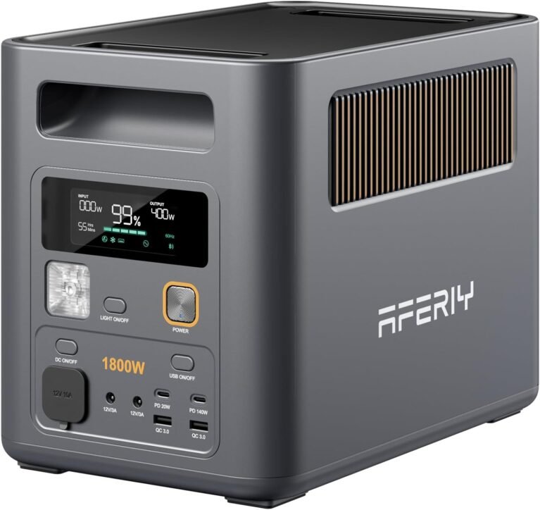 AFERIY Portable Power Station 1024Wh, Expandable Solar Generator to 5120Wh | 1800W (Peak 3600W) AC Output,Fast Recharge,UPS Battery Backup for Home Backup Power,Camping,RV,Emergency
