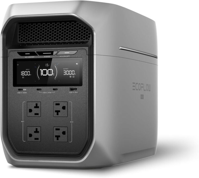 EF ECOFLOW Portable Power Station DELTA 3 Max Plus, 2048Wh, 3000W Output | 3800W X-Boost Output, Fast 0–80% Recharge in 64mins, Reliable Home Backup RV Camping, Solar Generator (Solar Panel Optional)