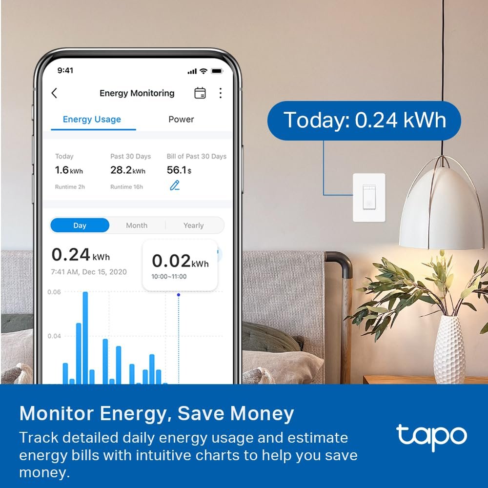 Tapo Matter Smart 3-Way Dimmer Switch Kit, S515D KIT | Energy Monitoring, Neutral Wire Required, Works with Alexa/Siri/Google Home/SmartThings, UL Certified, 2.4GHz Wi-Fi - Image 6