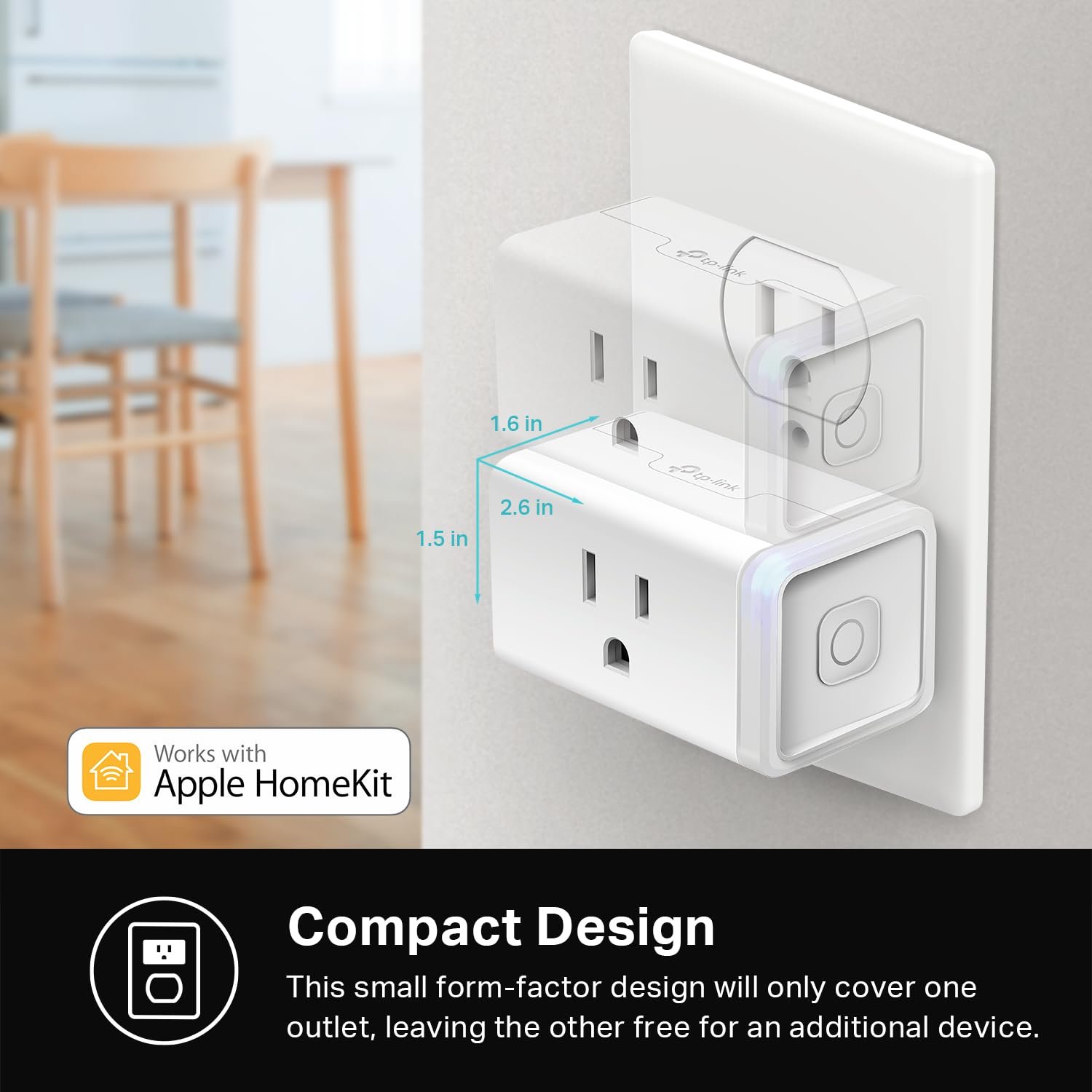 Kasa Smart Plug Mini 15A, EP25P2, Apple HomeKit Supported | Smart Outlet Works with Siri, Alexa & Google Home, UL Certified, App Control, Scheduling, Timer, 2.4GHz WiFi, No Hub Required - Image 4
