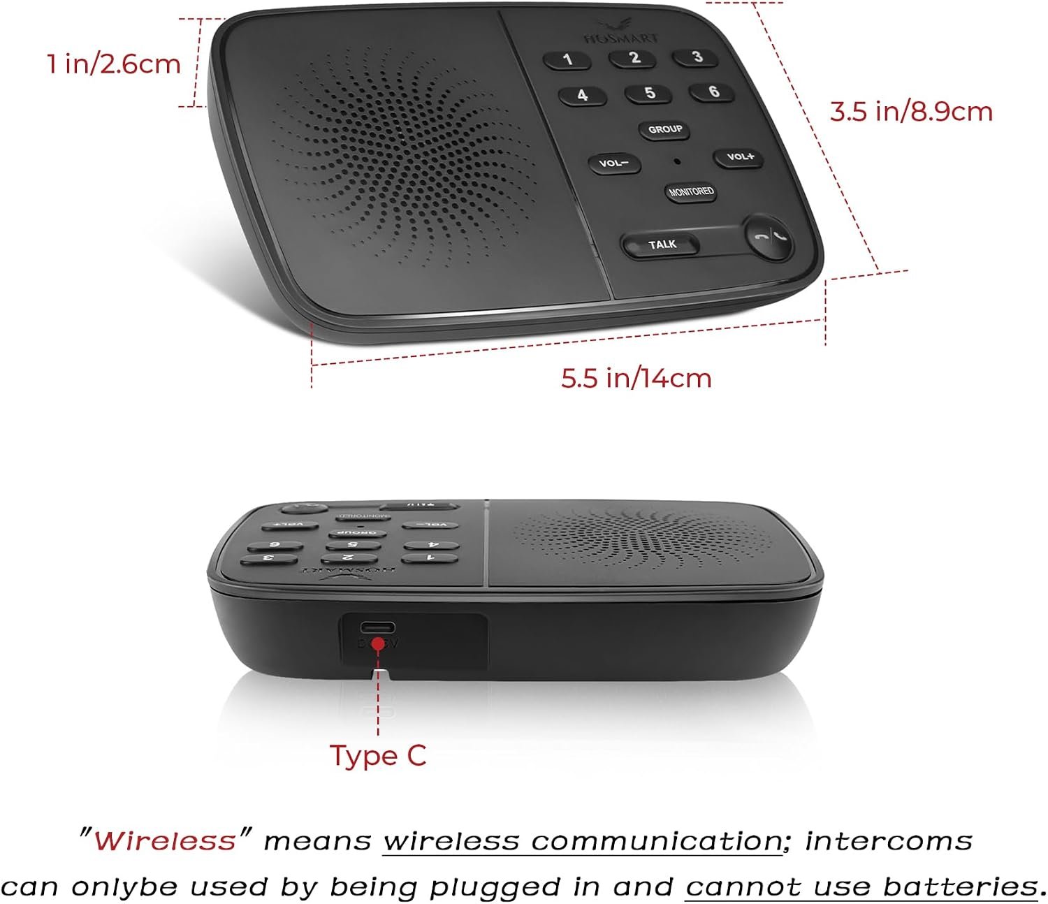 Hosmart UltraSpeak Intercoms Wireless for Home Two-Way Real-time Intercom | Full Duplex Wireless Intercom System for Home Use, Clear Sound House Intercom System for Business with 1200 Feet Range - Image 8