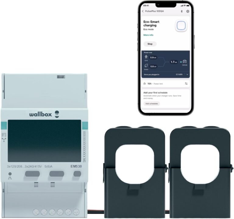 Wallbox Smart Power Meter for Energy Management Solutions | Smart Home Clamp, 2-Phase up to 250 Amps, UL Listed, Solar EV Charging