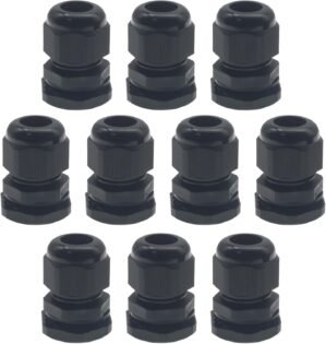 10 Pcs Black M20x1.5 Waterproof Cab...