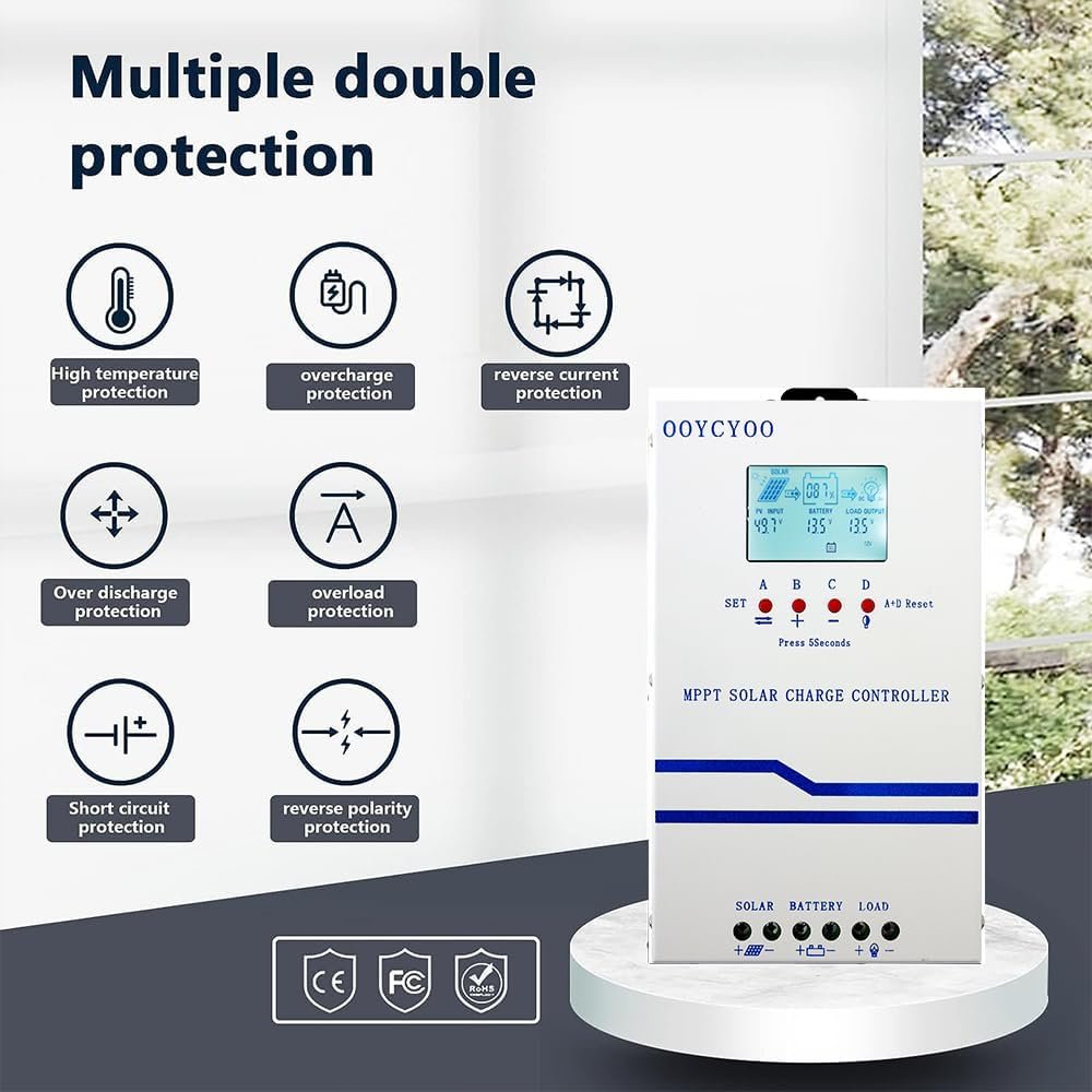 40A Solar Charge Controller MPPT 12V 24V 36V 48V Controller 40amp Solar Charge Regulator MPPT 160V w/LCD Display Work with AGM, Gel, Flooded and Lithium - Image 7