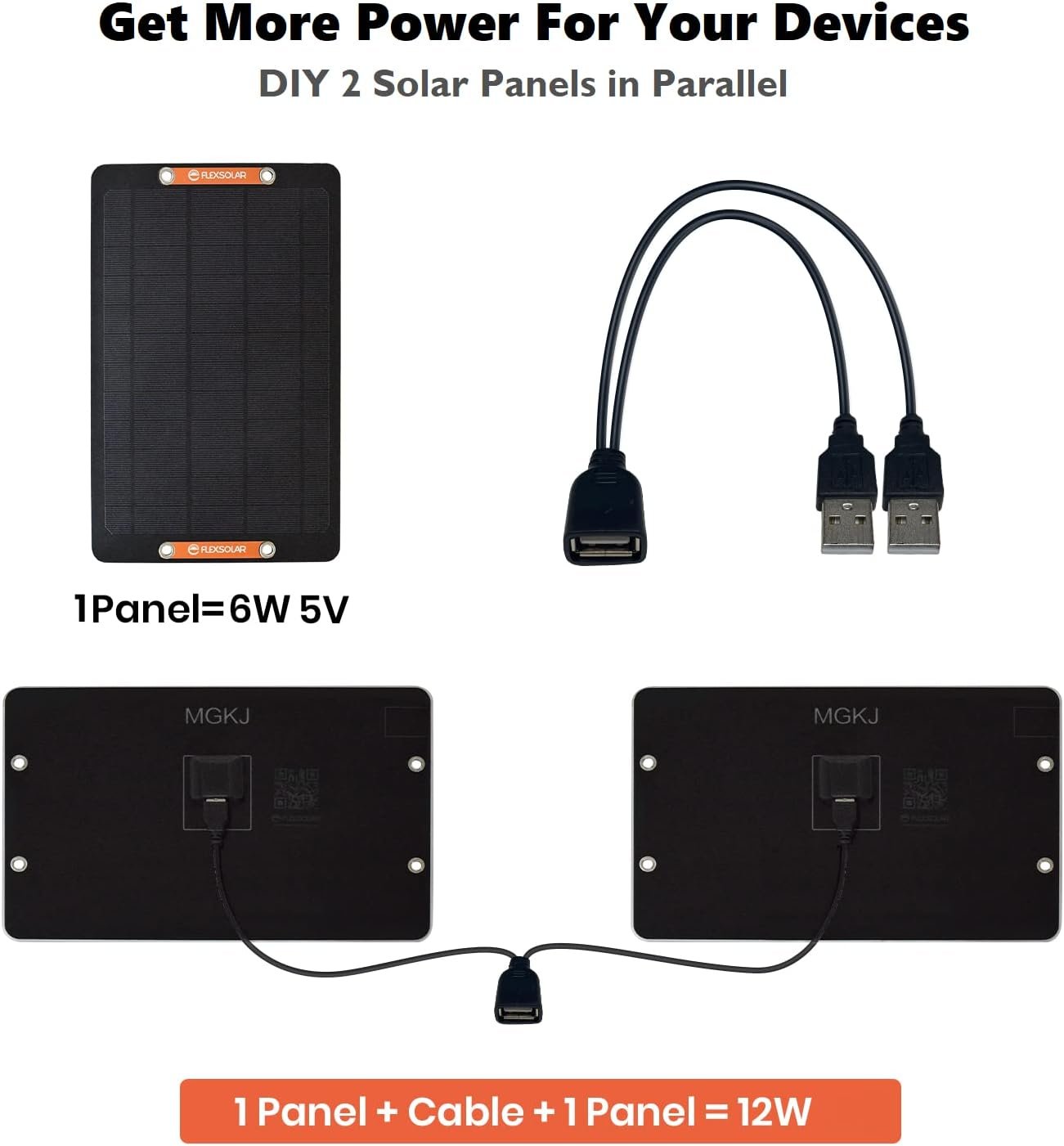 2pcs USB Solar Panel 6W 5V Monocrystalline Mini Solar Panels with USB 2.0 Port,Waterproof IP67 Lightweight Backpack Solar Charger for Mini Fan,Cellphone,Bicycle,Security Camera and Outdoor - Image 6