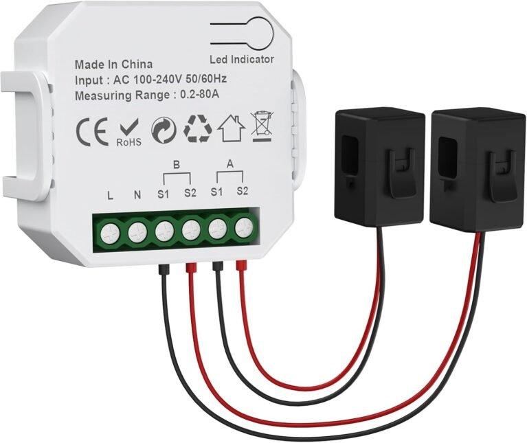 eMylo 2 Channel WiFi Power Meter 80A+80A Smart Power Monitor,Clamp Ammeter Power Monitor,2.4GHz WiFi,Real Time Monitoring,Smart Life/TUYA APP, Compatible with Alexa and Google Assistant