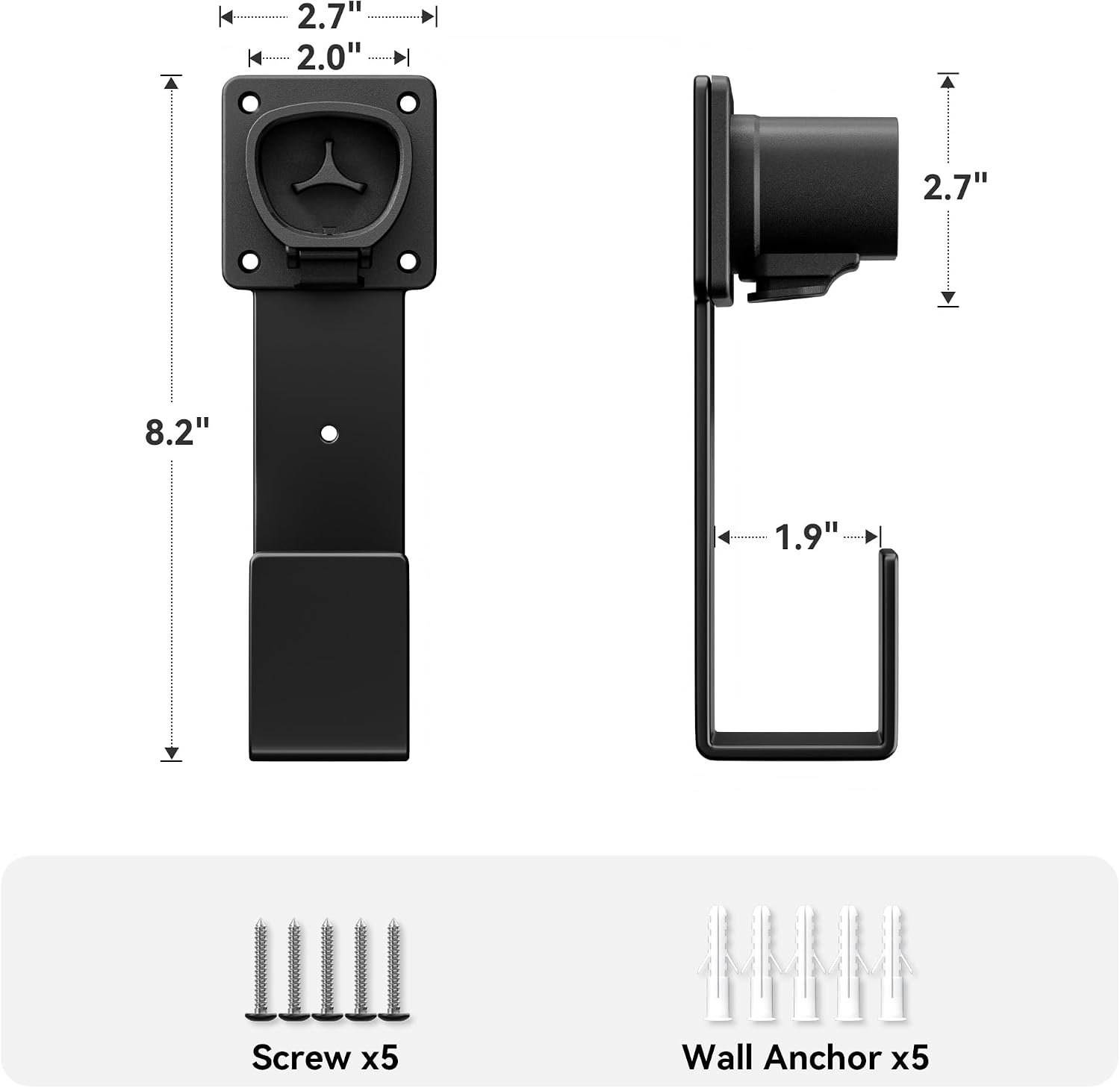 EV Charger Holder - Tesla Connector, Nozzle Holster Dock and J-Hook Combination, EV Cable Holder Wall-Mount Electric Vehicle Charger - Image 8