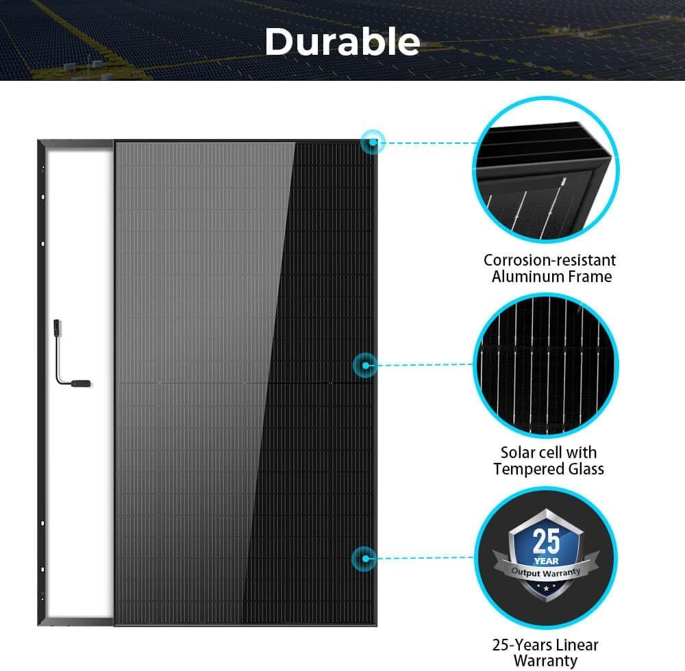 SUNGOLDPOWER 10PCS 500W Solar Panels Monocrystalline UL 61730, Grade A Solar Cell, Waterproof IP68, High Efficiency Solar Panel On/Off Grid Supplies for RV, Tiny house, Marine, Household (Total 5000W) - Image 4