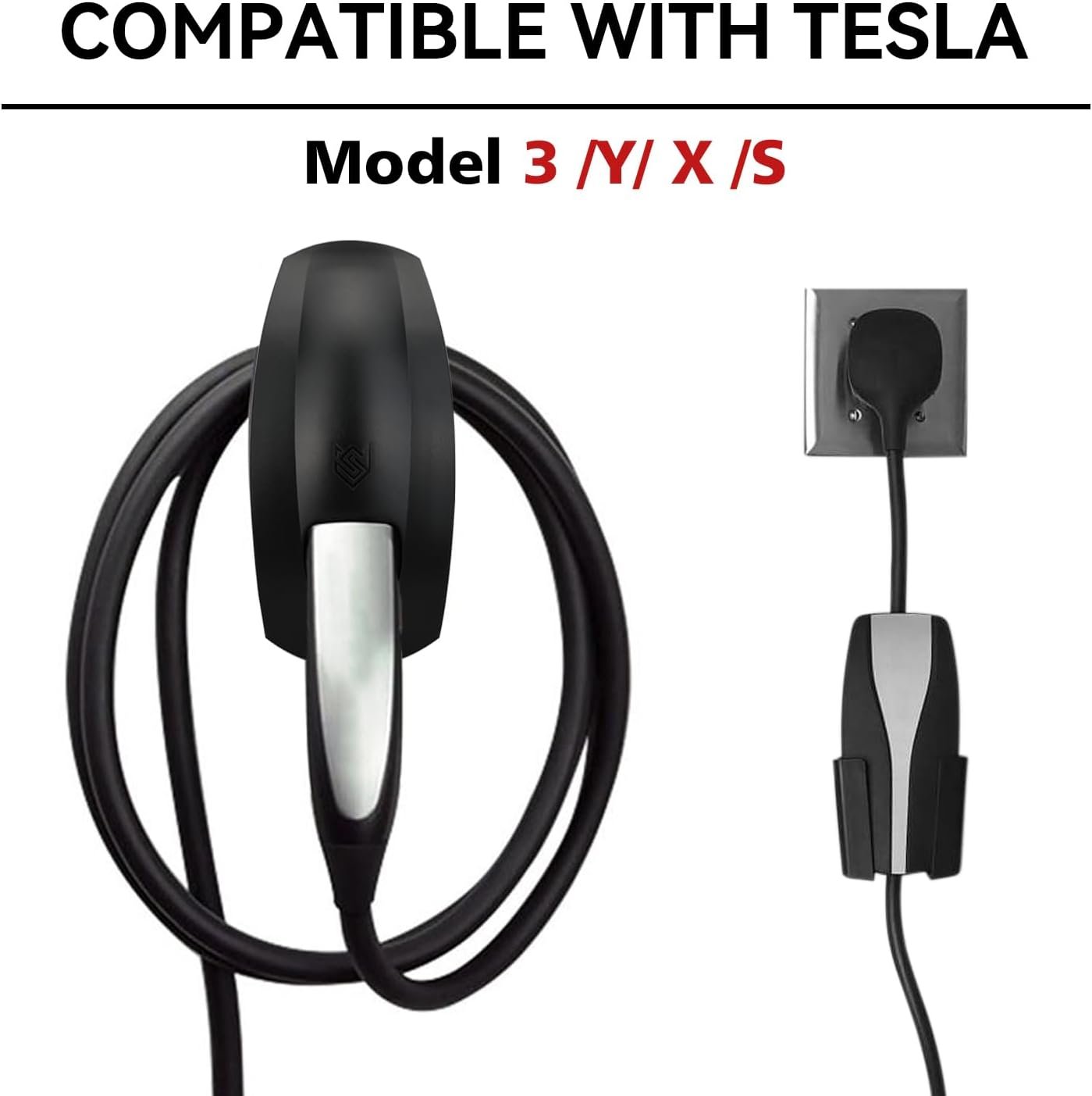 SEVEN SPARTA Charging Cable Holder Wall Mount for Tesla Charger, Black | with UMC Holder, Cable Organizer for Save Garage Space, For Tesla Model 3 Y X S Cybertruck Mobile & Wall Connector - Image 5