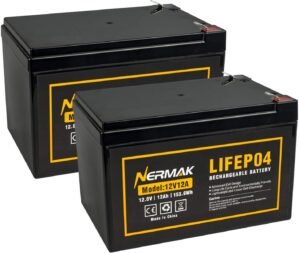 NERMAK 2 Pack 12V 12Ah LiFePO4 Deep...